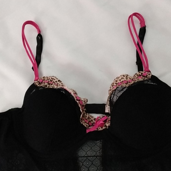 Jezebel black and pink lion print lingerie large - Picture 3 of 8